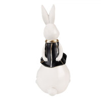 6PR3611 Clayre & Eef Figur Hase Kaninchen 23 cm schwarz/weiss Polyresin Osterdeko