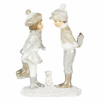 6PR4663 Clayre & Eef 2er Set Figur Winterkinder 17 cm...