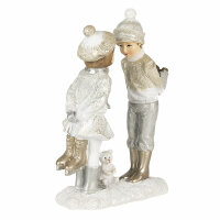 6PR4663 Clayre & Eef 2er Set Figur Winterkinder 17 cm...