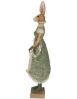 6PR3592 Clayre & Eef Figur Hase Häsin edel 33 cm grün Polyresin Osterdeko