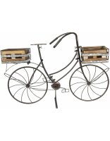 5Y0546 Clayre & Eef Fahrrad-Blumenhalter Eisen braun...