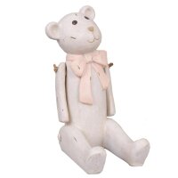 6PR0108 Clayre & Eef Vintage Figur Bär weiss mit...