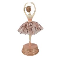 65253 Clayre & Eef Spieluhr Ballerina rosa Ø 11 x 29 cm Melodie Schwanensee Polyresin