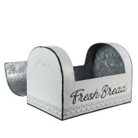 6Y4779 Clayre & Eef Brotkasten Blumen Aufbewahrungsbox Metall weiß/braun 30x 20 x20 cm