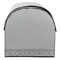 6Y4779 Clayre & Eef Brotkasten Blumen Aufbewahrungsbox Metall weiß/braun 30x 20 x20 cm