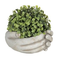 6TE0329L Clayre & Eef Blumentopf Hände Innenblumentopf 18 x 16 x 9 cm beige Stein