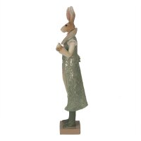 6PR3591 Clayre & Eef Figur Hase edel 33 cm grün Polyresin Osterdeko