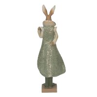 6PR3591 Clayre & Eef Figur Hase edel 33 cm grün Polyresin Osterdeko