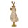 6PR3602 Clayre & Eef Figur Hase edel 33 cm weiß/goldfarbig Polyresin Osterdeko