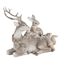 6PR4651 Clayre & Eef Figur Tiere / Hirsch 16 cm grau...