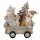 6PR4635 Clayre & Eef Figur Wagen Merry Christmas mit Katzen Polyresin Weihnachtsdeko