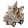 6PR4635 Clayre & Eef Figur Wagen Merry Christmas mit Katzen Polyresin Weihnachtsdeko