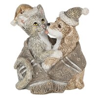 6PR4634 Clayre & Eef Figur Figur Hund und Katze 8 x 5...