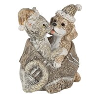 6PR4634 Clayre & Eef Figur Figur Hund und Katze 8 x 5...