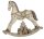 6PR0037 Clayre&Eef Nostalgisches Schaukelpferd 30 x 8 x 27 cm weiss Polyresin Weihnacht