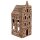 6CE1746 Clayre & Eef Teelichthalter Lebkuchenhaus Porzellan Haus braun Teelicht 7x7x17cm
