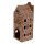 6CE1747 Clayre & Eef Teelichthalter Lebkuchenhaus Porzellan Haus braun Teelicht 7x7x19cm