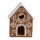 6CE1742 Clayre & Eef Teelichthalter Lebkuchenhaus Porzellan Haus braun Teelicht 7x8x9cm