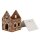 6CE1742 Clayre & Eef Teelichthalter Lebkuchenhaus Porzellan Haus braun Teelicht 7x8x9cm