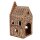 6CE1745 Clayre & Eef Teelichthalter Lebkuchenhaus Porzellan Haus braun Teelicht 7x7x15cm