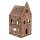 6CE1745 Clayre & Eef Teelichthalter Lebkuchenhaus Porzellan Haus braun Teelicht 7x7x15cm