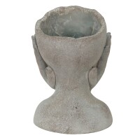 6TE0410L Clayre & Eef Blumentopf Kopf Innenblumentopf 16 x 16 x 22 cm grau Stein