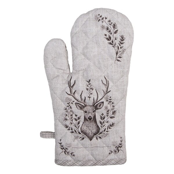 GTW44 Clayre & Eef Ofenhandschuh Hirsch Motive beidseitig 100% Baumwolle