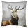 KT021.334 Clayre & Eef Kissenbezug 45 x 45 cm Hirsch Kissenhülle braun/grau Polyester