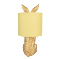 6LMC0013GOY Clayre & Eef Tischlampe Hasenlampe Polyresin 43 cm Gold/Gelb