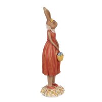 6PR5036 Clayre & Eef Figur Hase Häsin 33 cm orange Polyresin Osterdeko
