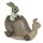 6PR3302 Clayre & Eef Spardose Hase im Schneckenauto braun/grau Polyresin Osterdeko