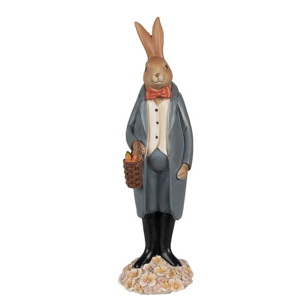 6PR5037 Clayre & Eef Figur Hase 34 cm blau Polyresin Osterdeko