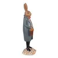 6PR5037 Clayre & Eef Figur Hase 34 cm blau Polyresin Osterdeko