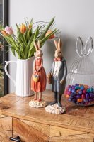 6PR5037 Clayre & Eef Figur Hase 34 cm blau Polyresin Osterdeko