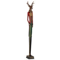 4PR0008 Clayre & Eef Figur Hirsch 92 cm rot/grün...