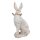 6PR5152 Clayre & Eef Figur Hase mit Schleife 26 cm grau Polyresin Steinoptik