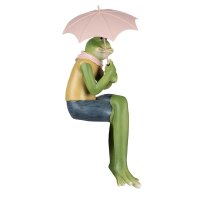 6PR4019 Clayre & Eef Figur Frosch mit Schirm -...
