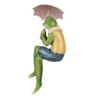 6PR4019 Clayre & Eef Figur Frosch mit Schirm - Kantenhocker