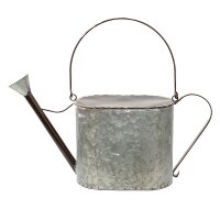 6Y4858 Clayre & Eef Vogelhaus Giesskanne hängend grau aus Metall 48 x 20 x 28/40 cm