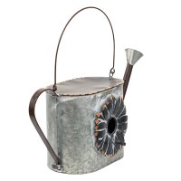 6Y4858 Clayre & Eef Vogelhaus Giesskanne hängend grau aus Metall 48 x 20 x 28/40 cm