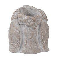 6TE0556M Clayre&Eef Blumentopf Kaninchen Hasenkopf 16x18x18 cm grau Stein Innenblumentopf